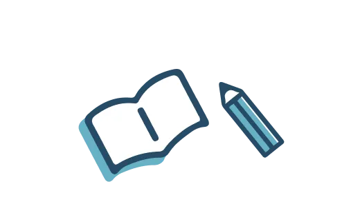 本と鉛筆のイラスト